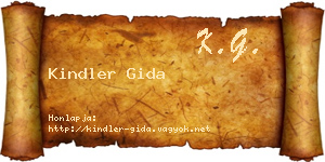 Kindler Gida névjegykártya